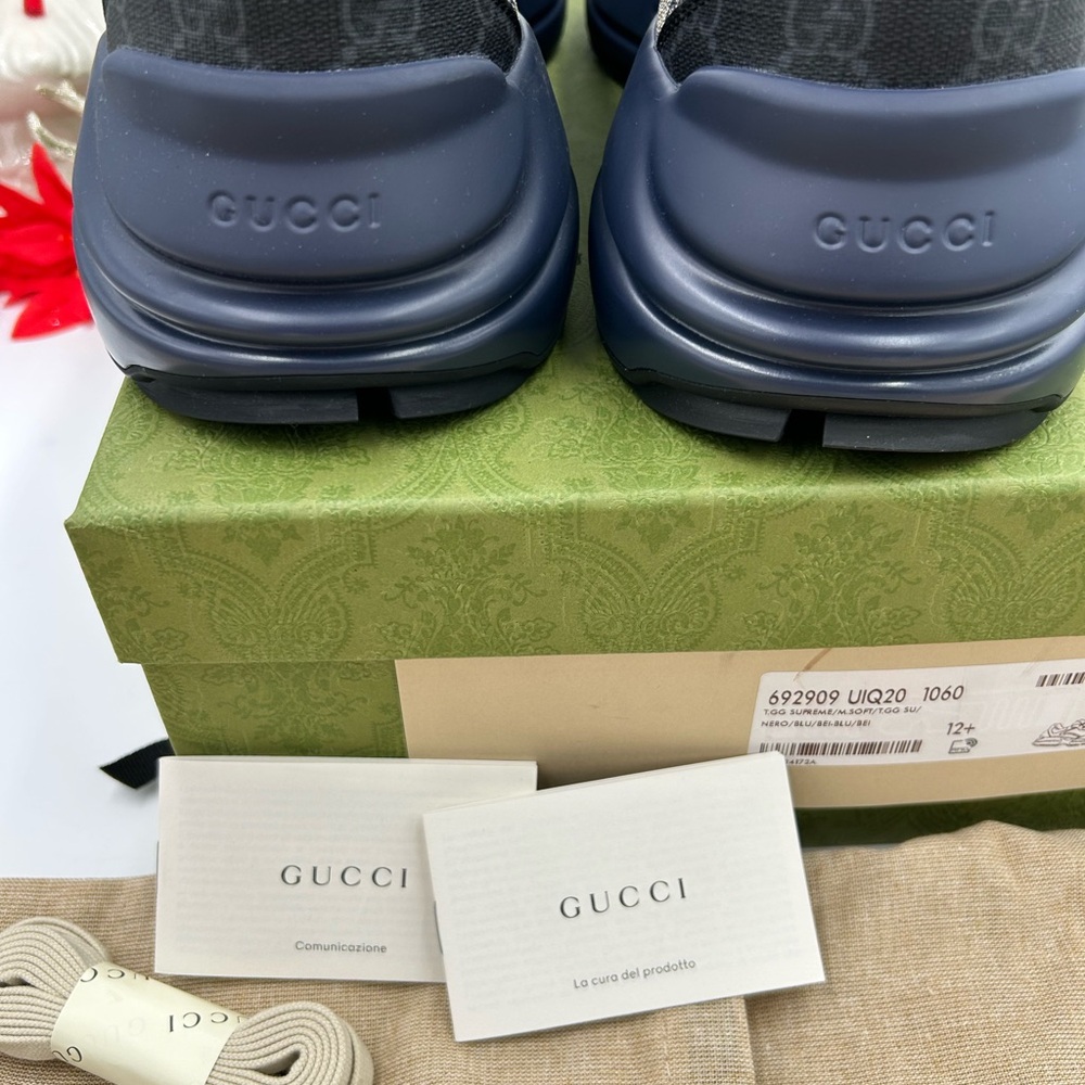 Gucci men's Rython GG  Supreme monogram trainers size 12.5 made in Italy - Picture 8 of 10